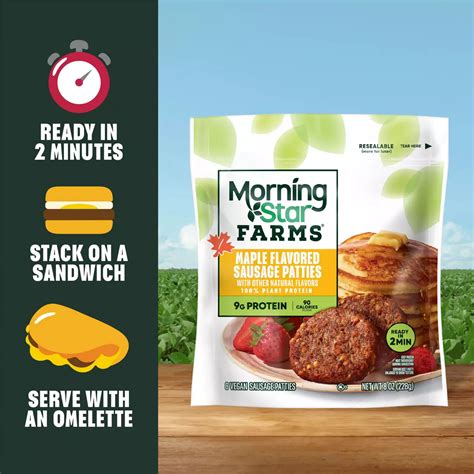 MorningStar Farms Veggie Breakfast Maple Flavored Sausage Patties, 8 oz ...