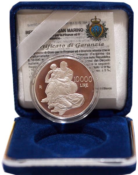 2000 - 10.000 lire San Marin silver proof 2000 years Jesus' birth ...