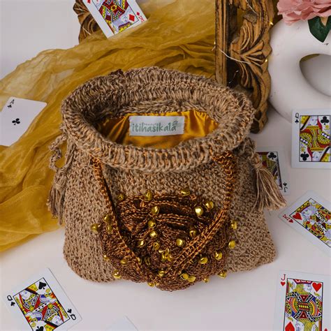 Rustic Bloom Handcrafted Crochet Pouch – Itihasikala