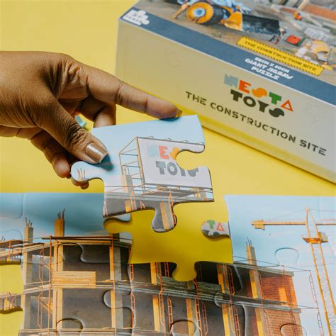 NESTA TOYS - Construction Site Jigsaw Puzzle (64 Pcs) | Educational Toy