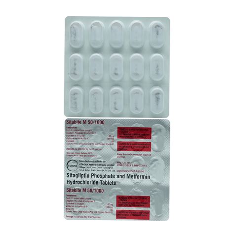 Sitabite M 50/1000 mg Tablet 15's Price, Uses, Side Effects ...