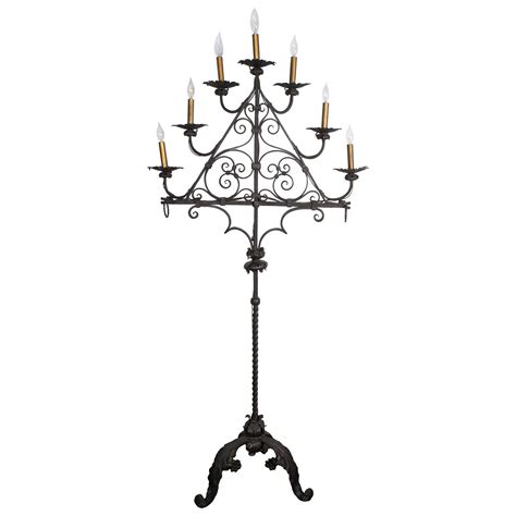 Spark Interior | Gothic wrought iron candelabra style floor lamp