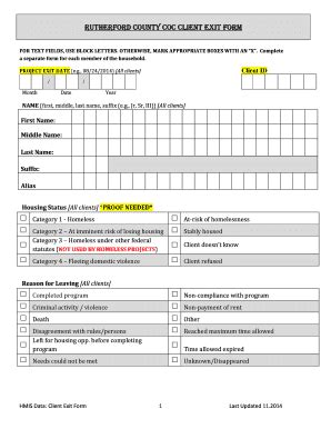 Fillable Online rutherford county rutherford county coc coc coc client ...