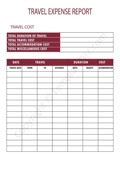 Trip Report Template Word