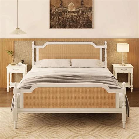 Solid Wood Platform Bed Frame with Headboard – Craft Decor