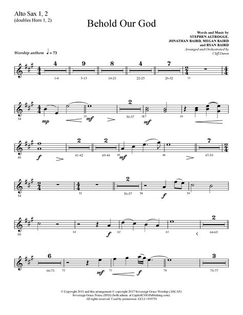 Behold Our God (Choral Anthem SATB) Alto Sax Sheet Music PDF (Lifeway ...