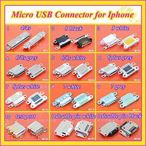 Shomy double pin white : 1PCS Mini Micro USB jack Charging Port ...