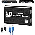 RREAKA 4K HDMI Video Capture Card, USB3.0 1080P 60FPS Recorder Audio ...