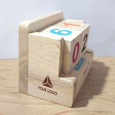 Sliding Perpetual Wooden Calendar