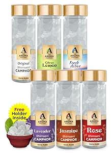 The Aroma Factory Pure Bhimseni Camphor, Original, Citrus Lemon, Fresh ...