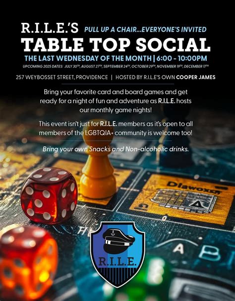 RILE Tabletop Game Night Social, 257 Weybosset St, Providence, RI 02903 ...