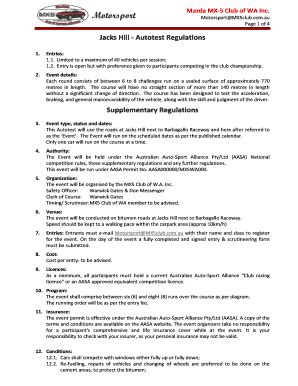 Fillable Online Mazda MX-5 Club of WA Inc Fax Email Print - pdfFiller