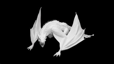 Majestic White Wyvern Statue - A Fantasy Figure for Your Home ...