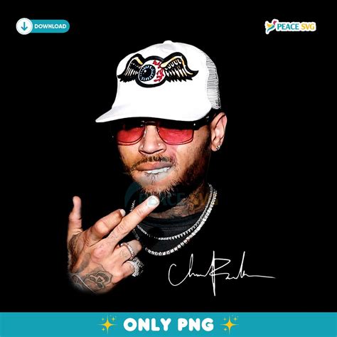 Chris Brown White Cap Red Sunglasses Middle Finger Graphic PNG Clipart ...