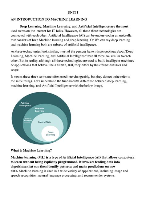UNIT I-ML - Machine learning Introduction to concept - UNIT I AN ...
