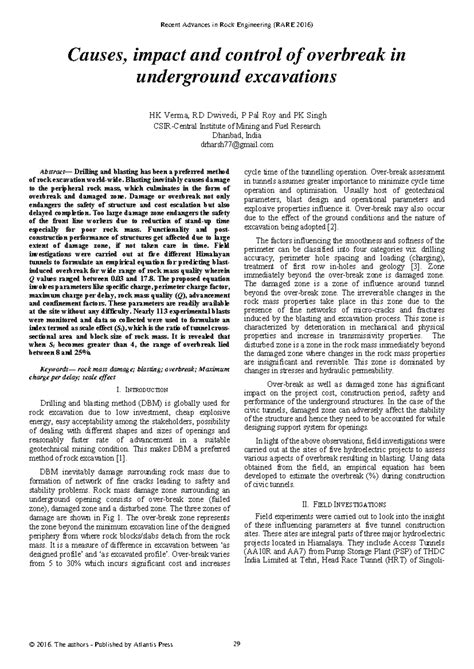 Causes impact and control of overbreak ig,fy - Causes, impact and ...