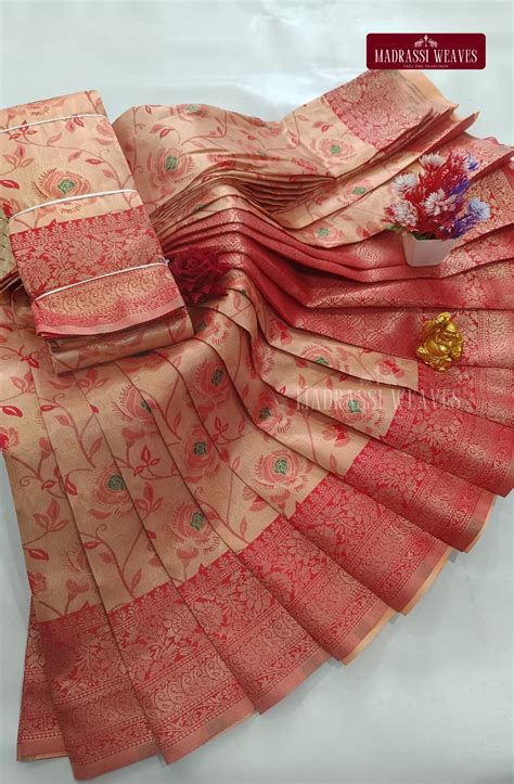 Avarthana Rose Tissue Saree – Madrassi Weaves