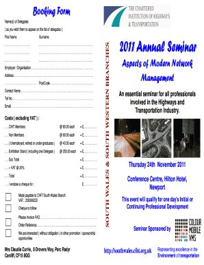 Fillable Online ciht org Name(s) of Delegates - ciht org Fax Email ...