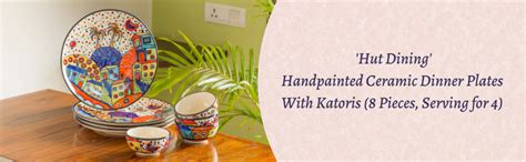 ExclusiveLane 'Hut Dining' Handpainted Ceramic Dinner Set Ceramic ...