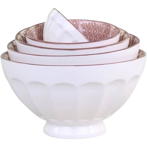 Chic Antique Schüsselset Arés 5 tlg., Weiss / Rosa (8 cm, 5 x) - Galaxus