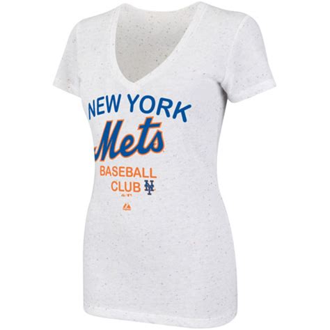 Majestic New York Mets Women's City Pretty Premium Fashion T-Shirt - White