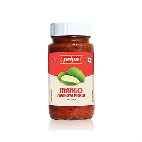 Priya Mango Avakaya Pickle with Garlic, 500g - Authentic Telugu Style ...