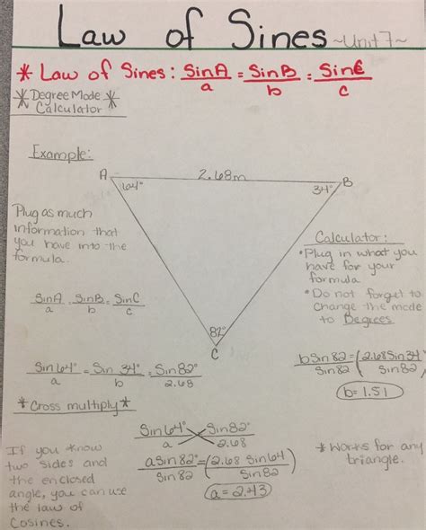 Law Of Sines Worksheet