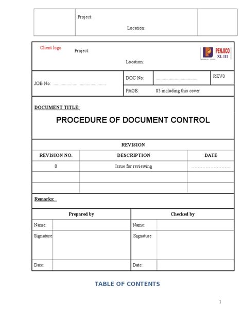 Image result for Document Control Procedure Example