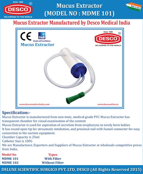 Mucus Extractor | Manufacturer, Exporter & Supplier | DESCO