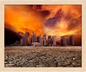 Artzfolio ArtzFolio City Overlooking Desolate Desert Canvas Painting ...