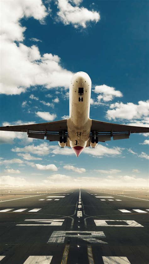 Download Airplane Take Off HD Background | Wallpapers.com