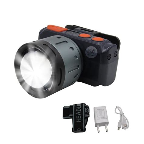RENMAX Bright Head Mount Torch Zoom Waterproof Rechargeable Handsfree ...
