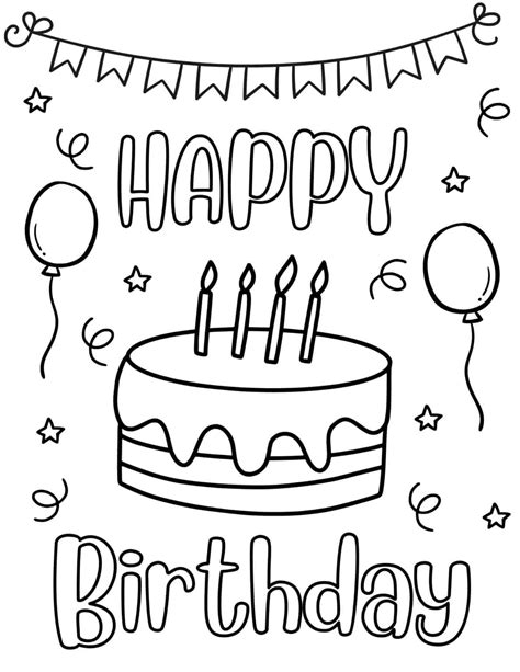 Happy Birthday Printable Coloring Pages Turtle Coloring Pages