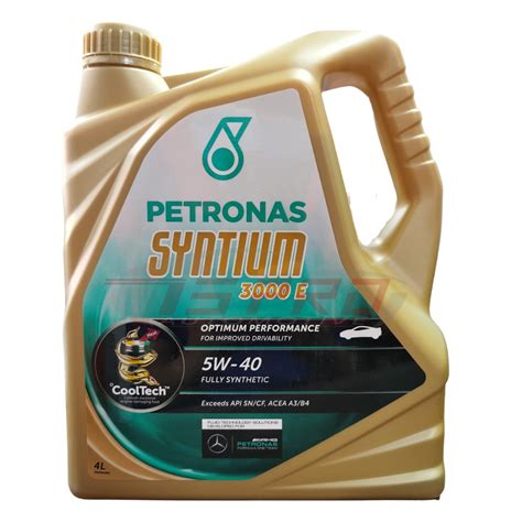 Petronas Syntium 3000 E 5W-40 API SN/CF ACEA A3/B4 Engine Oil (4L) - Fully Synthetic | Lazada