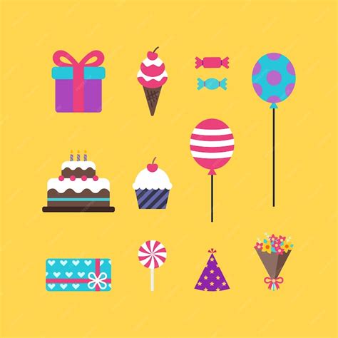 Cute birthday elements | Premium Vector