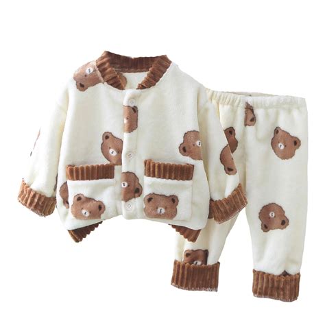 Christmas Pajamas Kids Kids Christmas Bear Pajama Set Boys Flannel ...