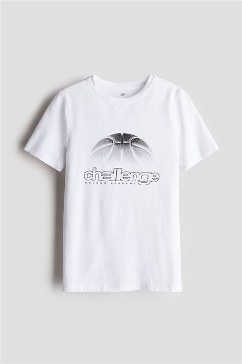 White/Challenge Printed Cotton T-shirt for kids | H&M CA