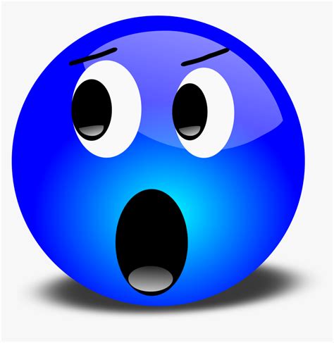 Transparent Shock Emoji Png - Blue Smiley Face, Png Download - kindpng