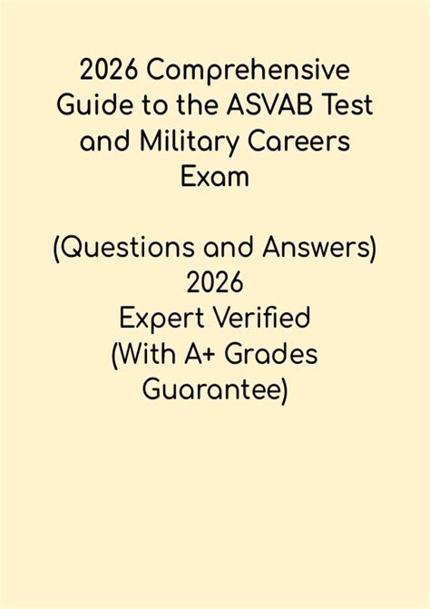 2026 Comprehensive Guide to the ASVAB Test and Military Careers PDF ...