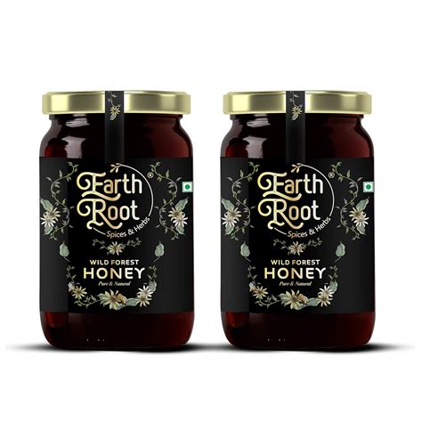 EarthRoot Wild Forest Honey, 1kg, (Pack of 2, 500g + 500g Bottle) 100% ...