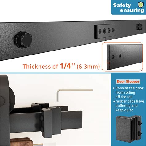 ZEKOO 4FT - 16FT Double Track Bypass Barn Door Hardware Kit Low Ceiling ...