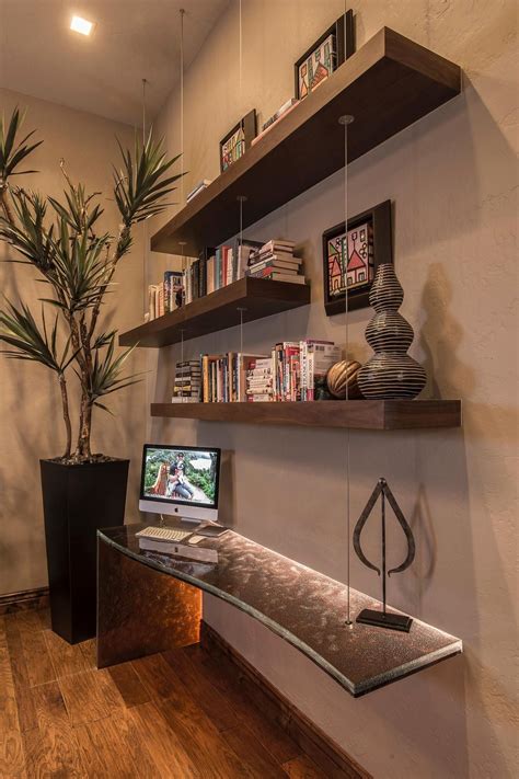 wood floating shelves living room