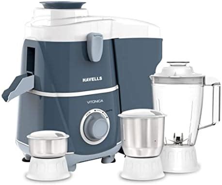 Buy Havells Vitonica 500W Juicer Mixer Grinder with 3 Stainless Steel ...