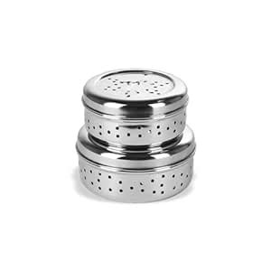 Regalo Stainless Steel Hole Puri Dabbas/Sprout Maker/Flat Canisters ...