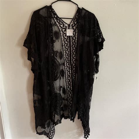 Black lace kimono bought from a sweet little... - Depop