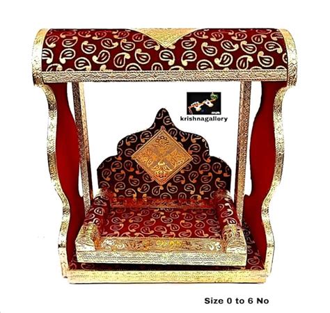 Buy Laddu Gopal jhula, Kanha ji jhula Special Hut Design Wooden Size 0 ...
