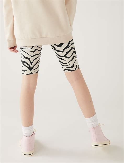 Buy Cotton Rich Zebra Print Cycling Shorts at Marks & Spencer