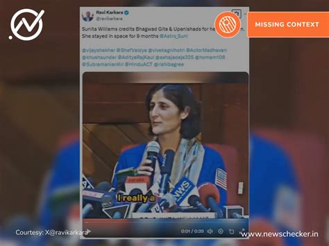 Fact Check: 2013 Video Of Sunita Williams Speaking About Bhagwad Gita ...