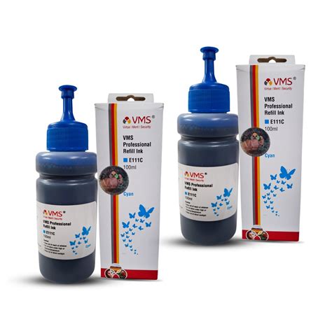VMS Professional Cyan 100ml Refill Ink - Pack of 2 | Vibrant Shades ...