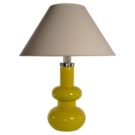Mid-Century Modern Curvaceous Bright Yellow Glass Table Lamp by ...